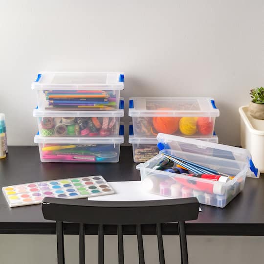 Iris® 2.4 qt. Clear Latching Storage Totes, Set of 6